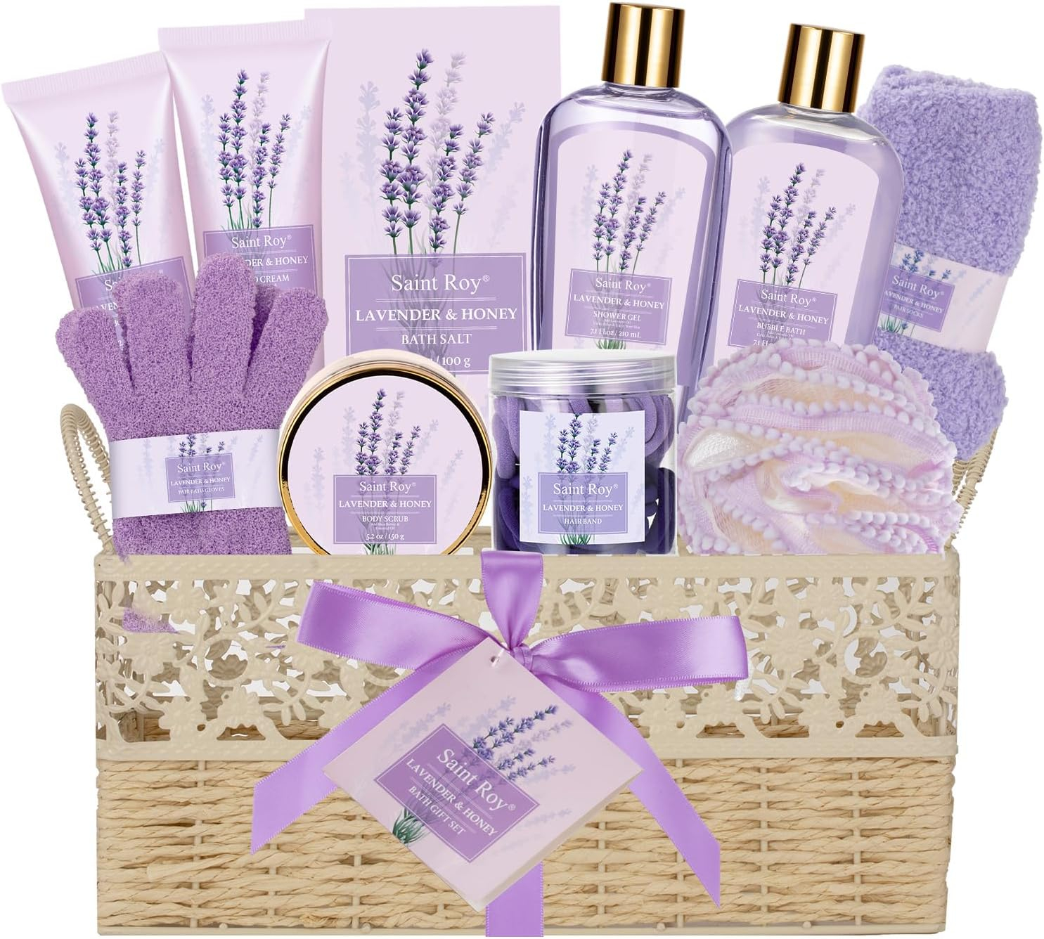 Honey Lavender Spa Basket for Women
