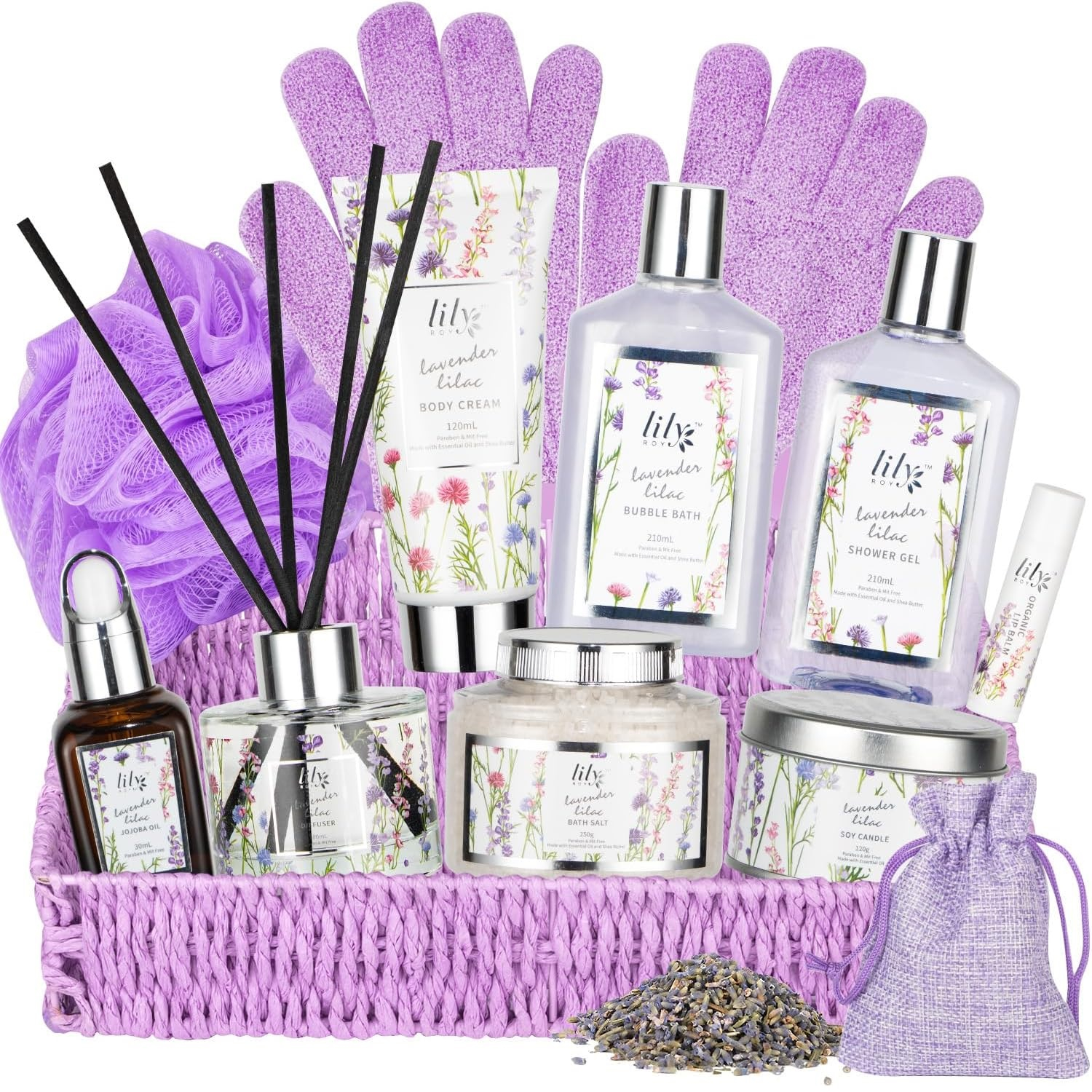 Lavender Bath and Body Gift Baskets for Women