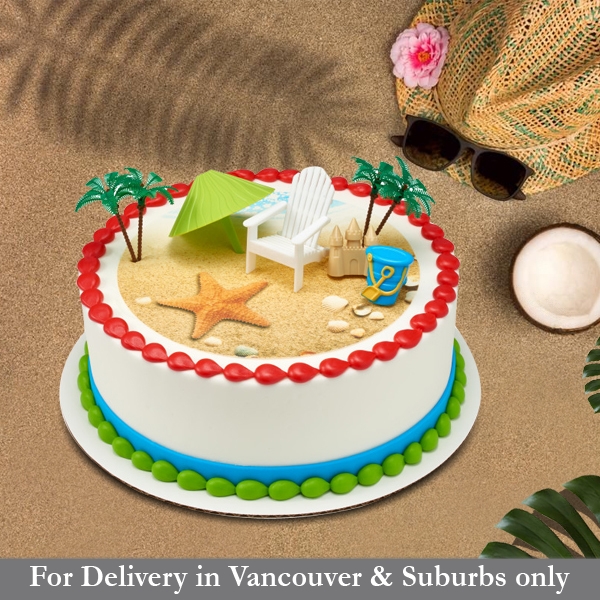 Modern Coastal Cake | Beach Cake | Sea Shell Cake – Rolling In Dough Bakery