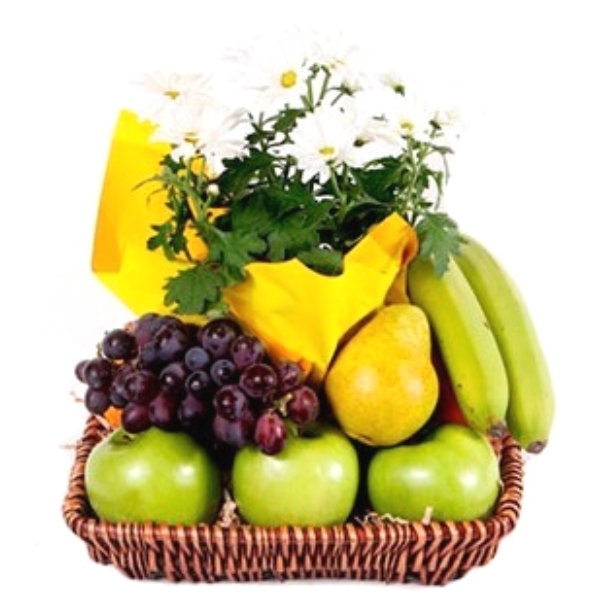 Fruits & Flowers Gift Basket