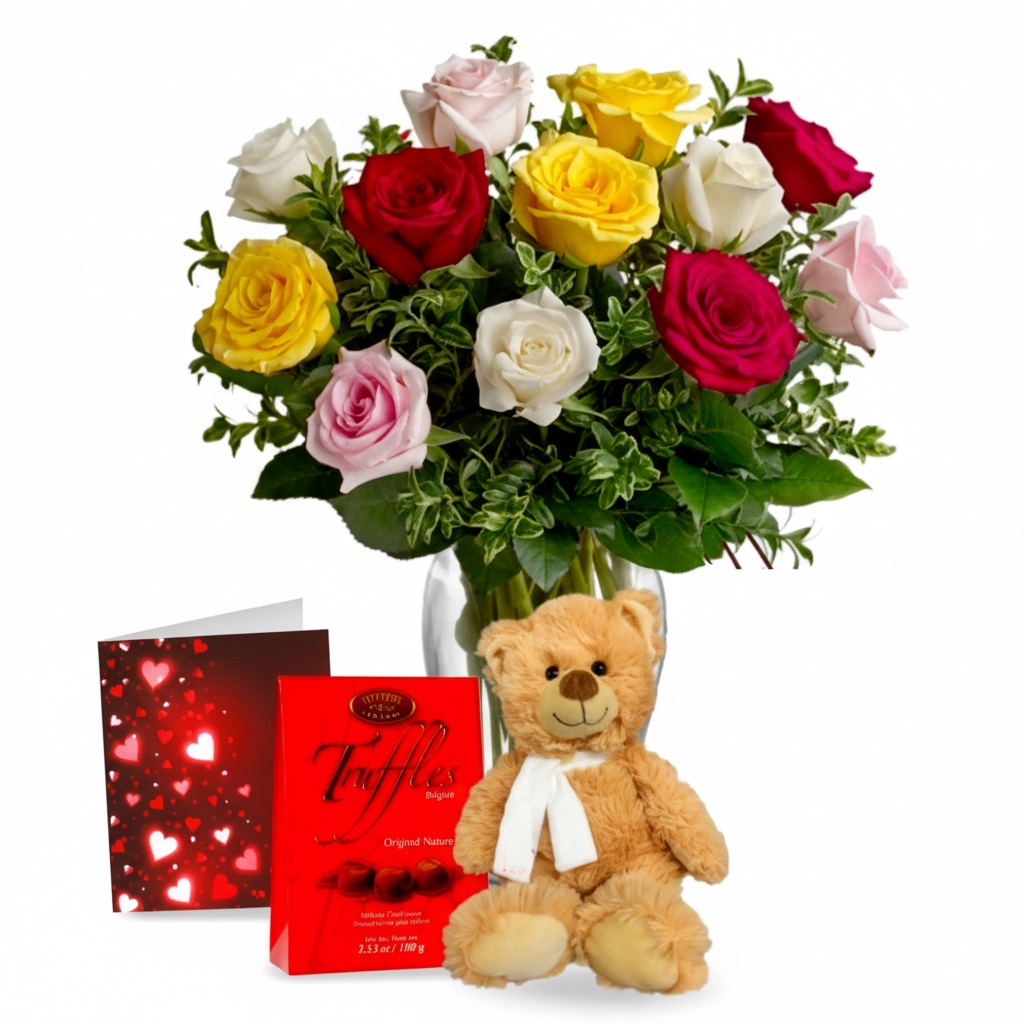 One Dozen Assorted Rose Combo