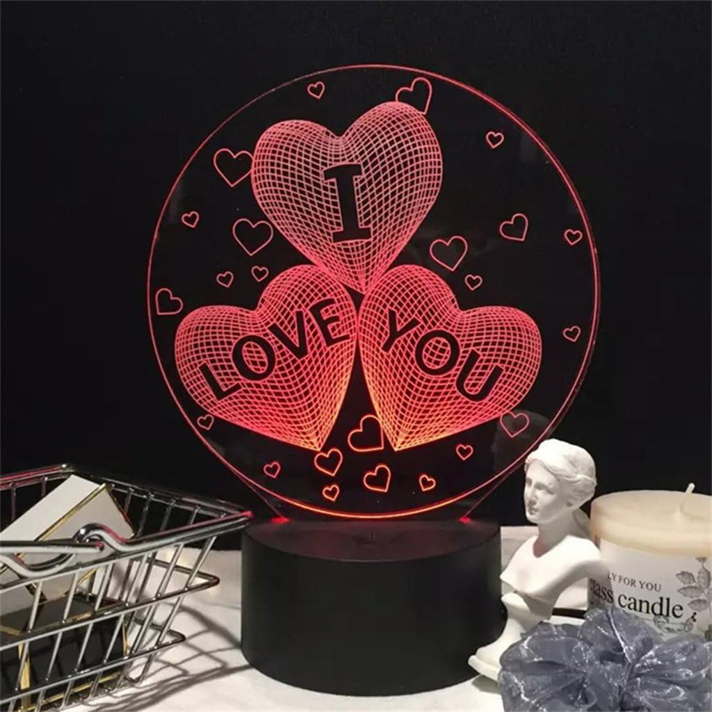 3D I Love You Night Light 
