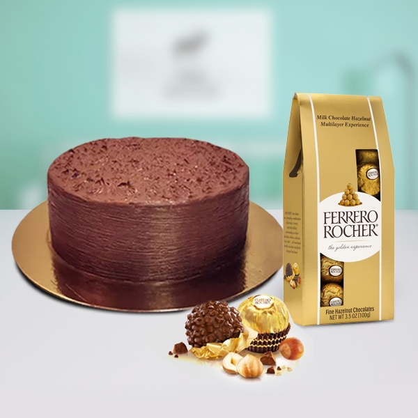 Chocolate cake and Ferrero