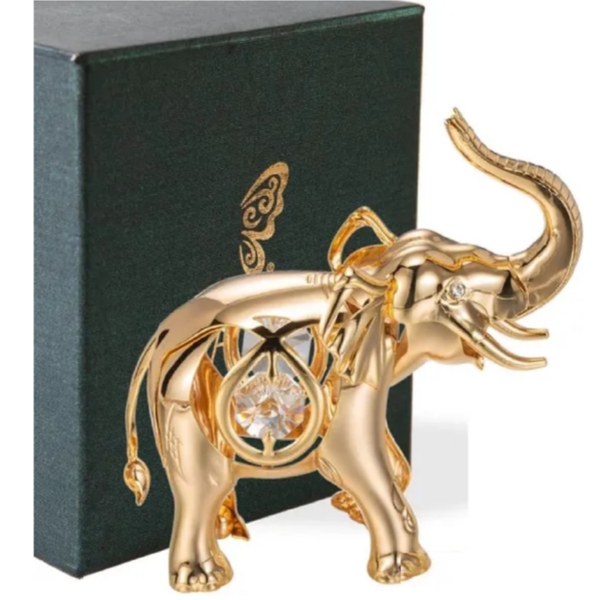 Gold Plated Crystal Elephant
