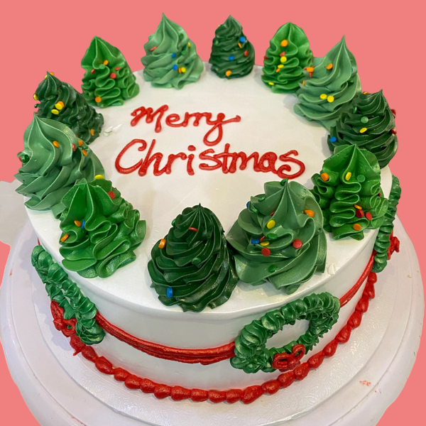 Merry Christmas Tree Cake 