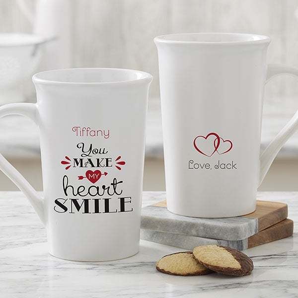 You Make My Heart Smile Personalized Latte Mug
