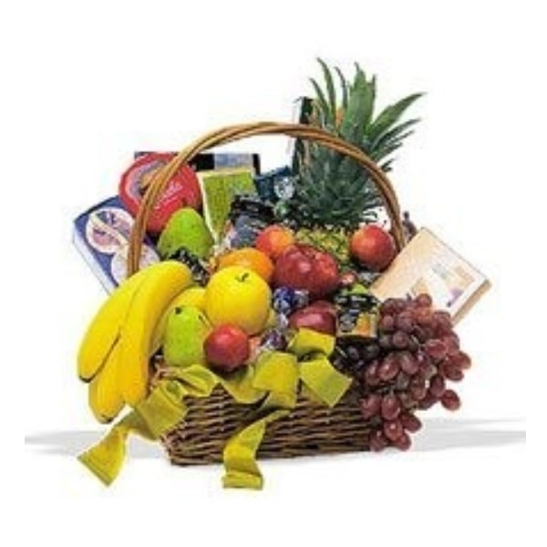 Fruits and gourmet basket