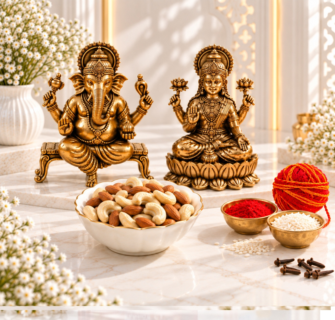 Bhai Dooj Laxmi Ganesh & Mixed Nuts