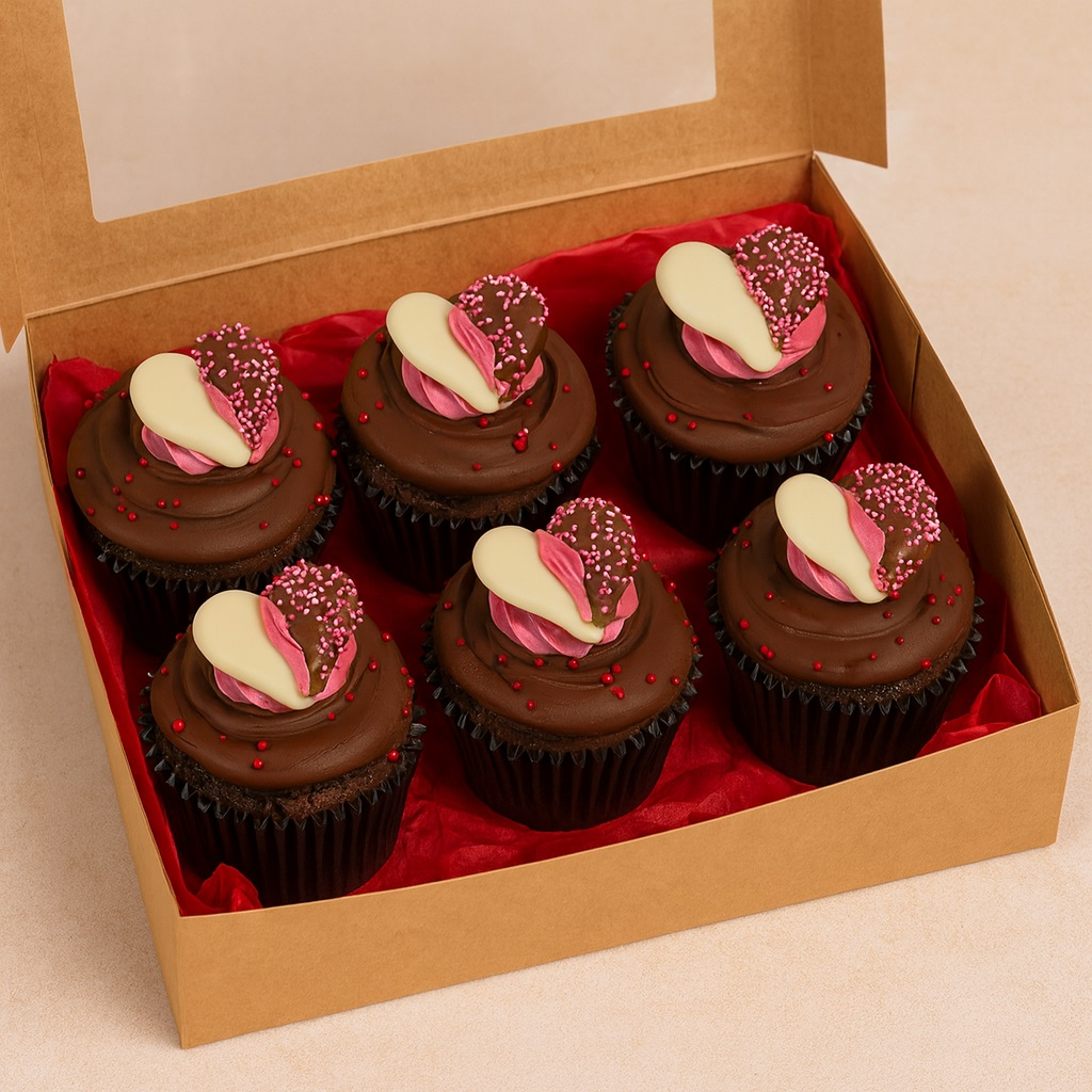 Belgian Chocolate Sweet Heart Cupcakes