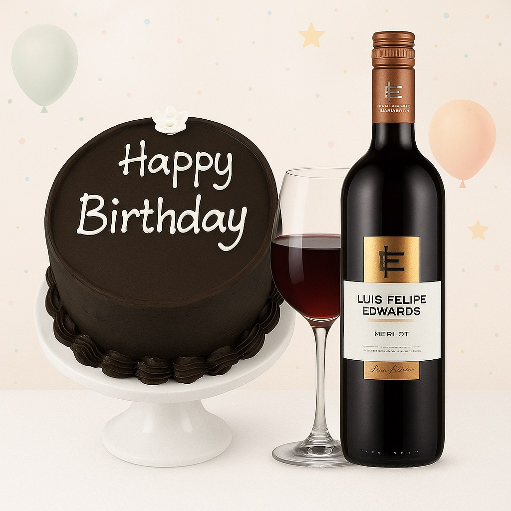 Chocolate cake and Red wine