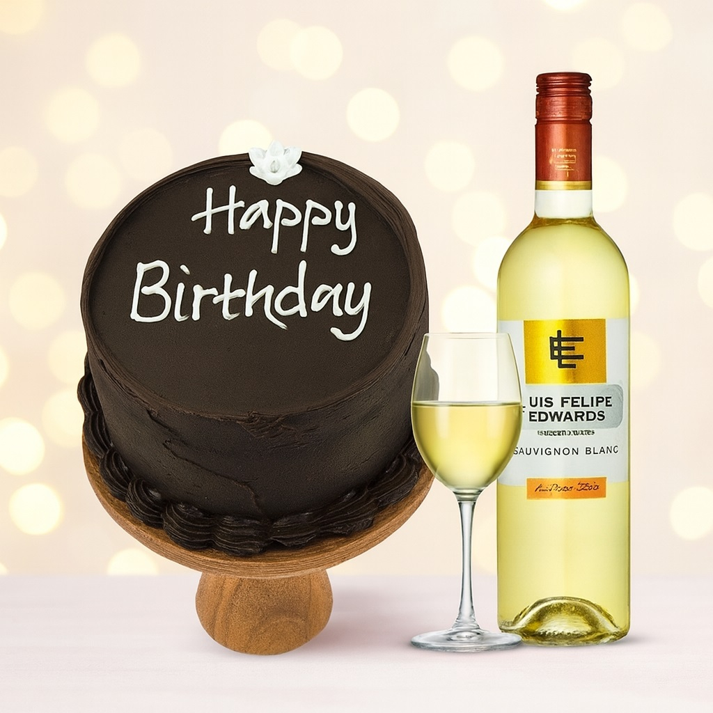 Chocolate cake and White wine