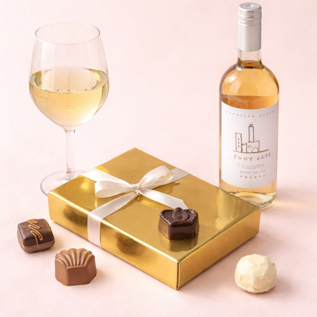 Rosé Wine and Chocolates