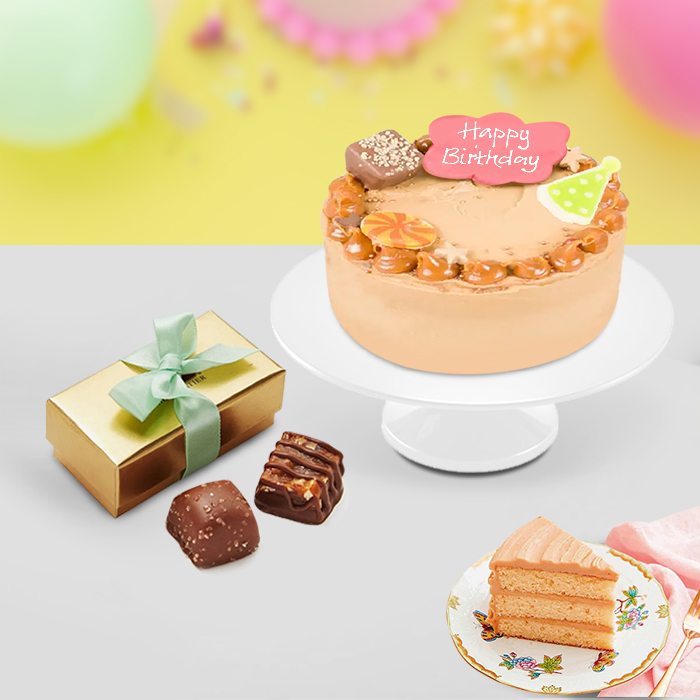 Birthday Caramel Cake & Belgian Choco