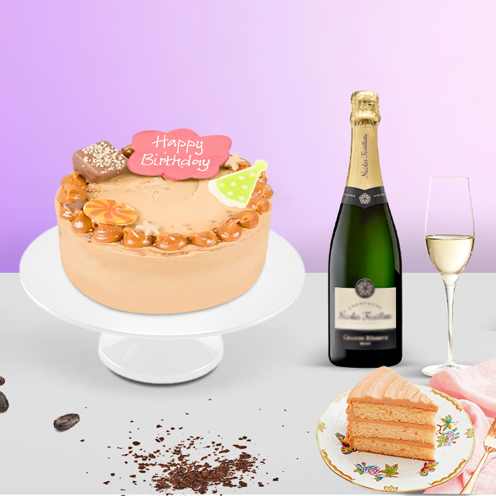 Caramel Cake & Champagne Delight