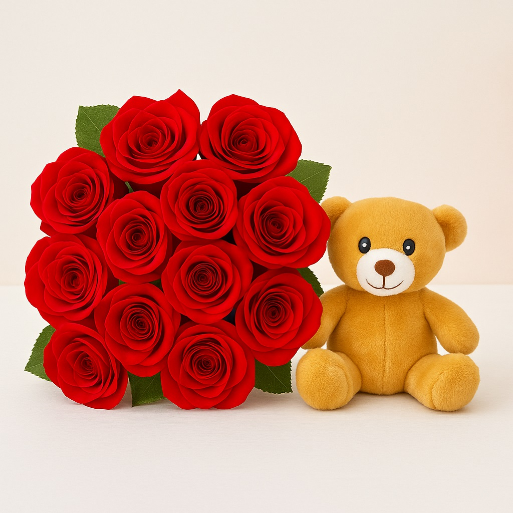 Teddy & Roses Gift Set