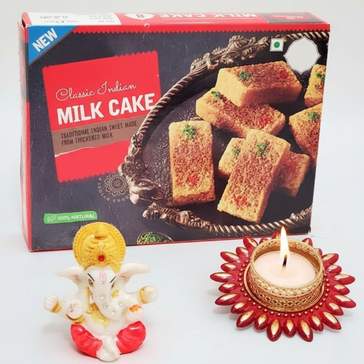 Cute Ganesha with Milk Cake