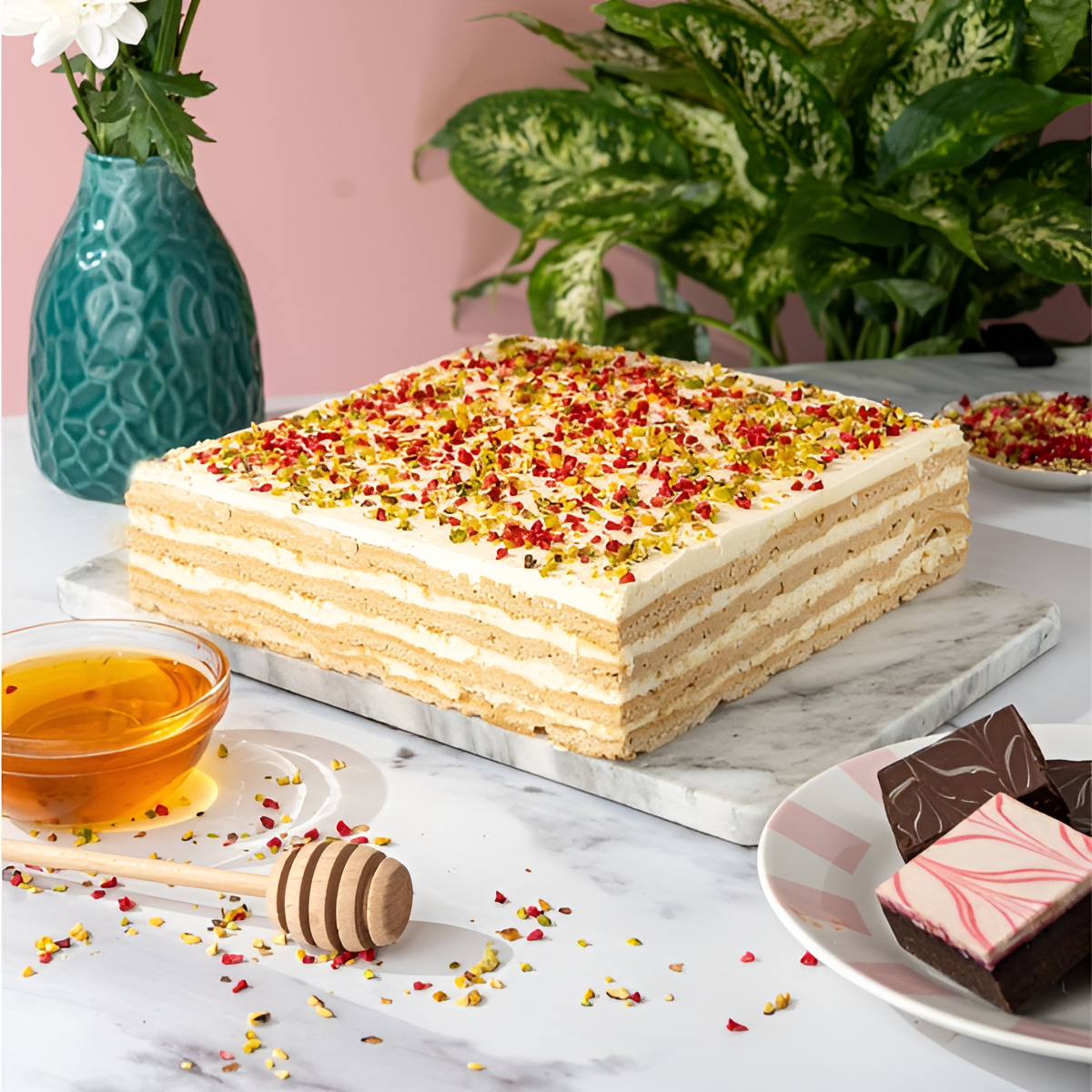 Golden Honey Slice Cake