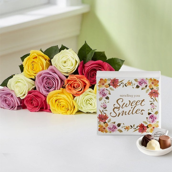 Assorted Roses with Chocolates