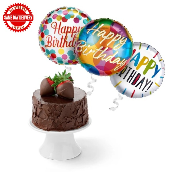 Chocolate Cake & Bday Balloons