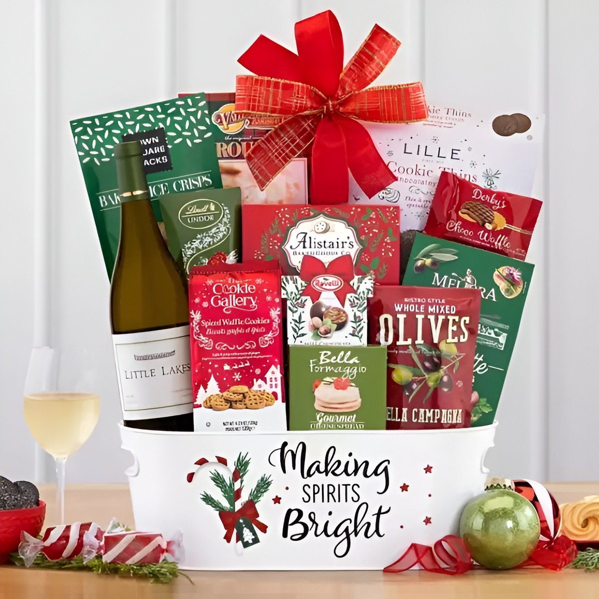 Christmas Chardonnay Basket