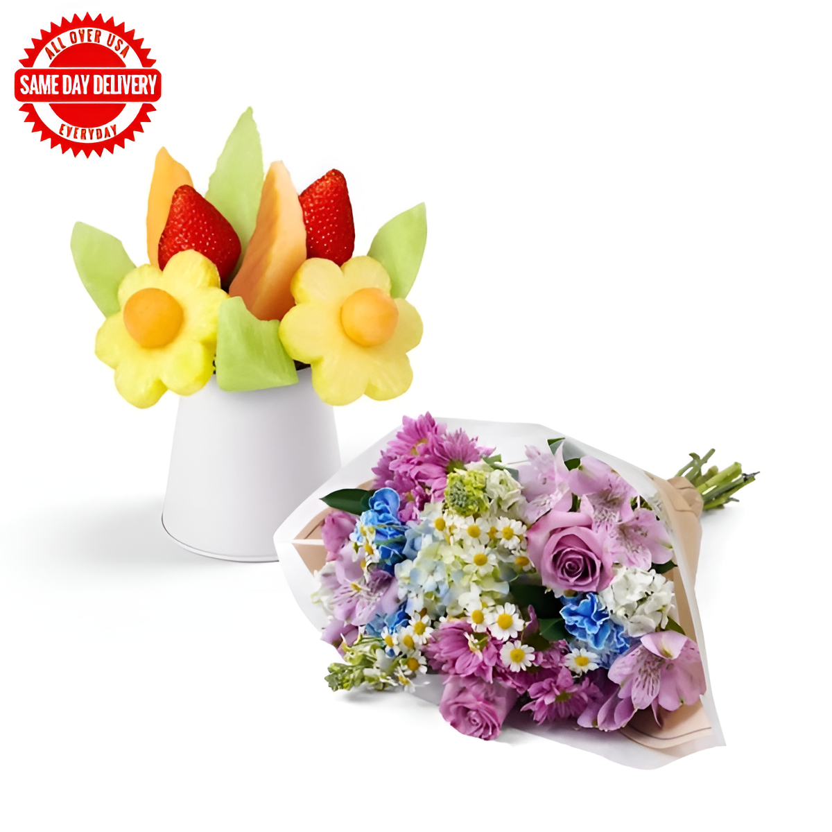 Sweet Appreciation Flowers & Fruit Bouquet Gift