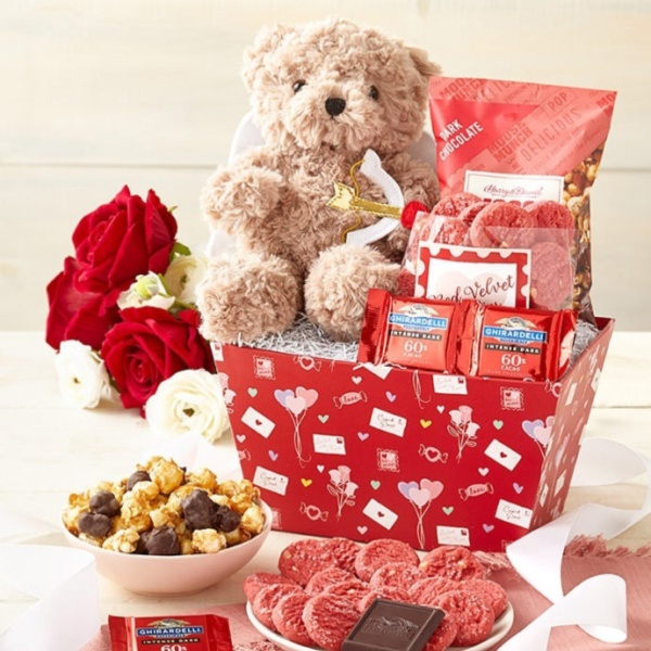 My Valentine Bear and Sweets Basket