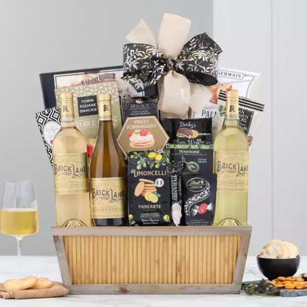 White Wine and Rose Trio Basket