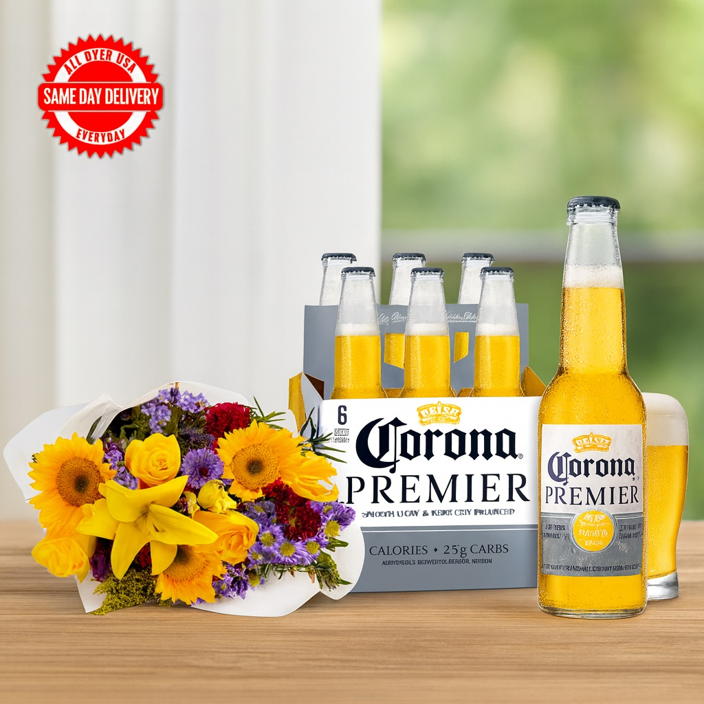 Mixed Flowers and Beer