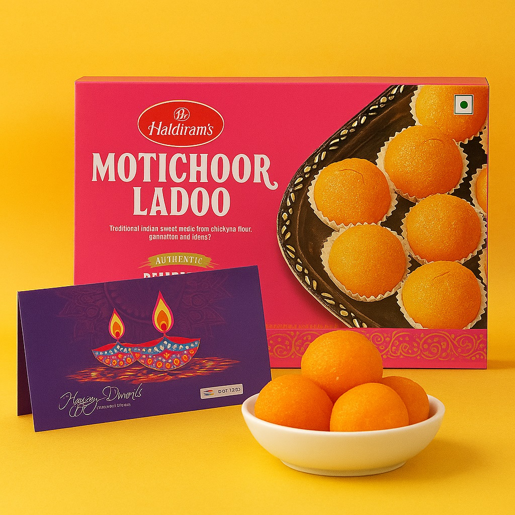 Boondi Laddoo with Diwali card