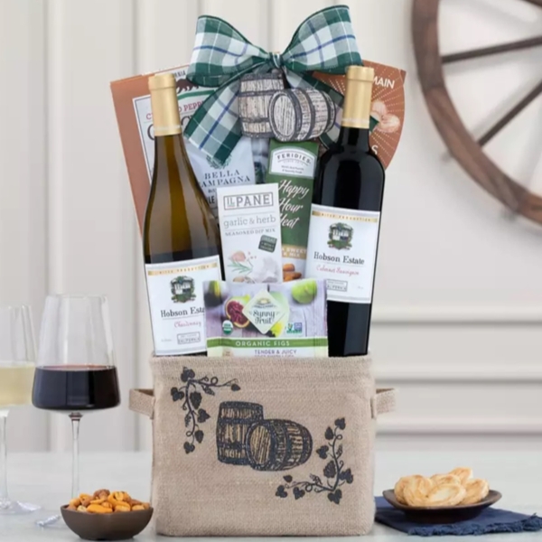Red and White Wine Duet Basket