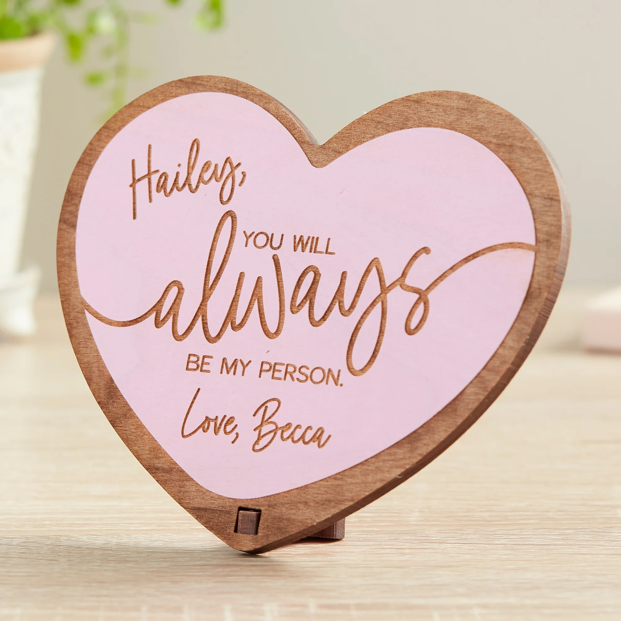 You Are My Person Personalized Wood Heart Keepsake