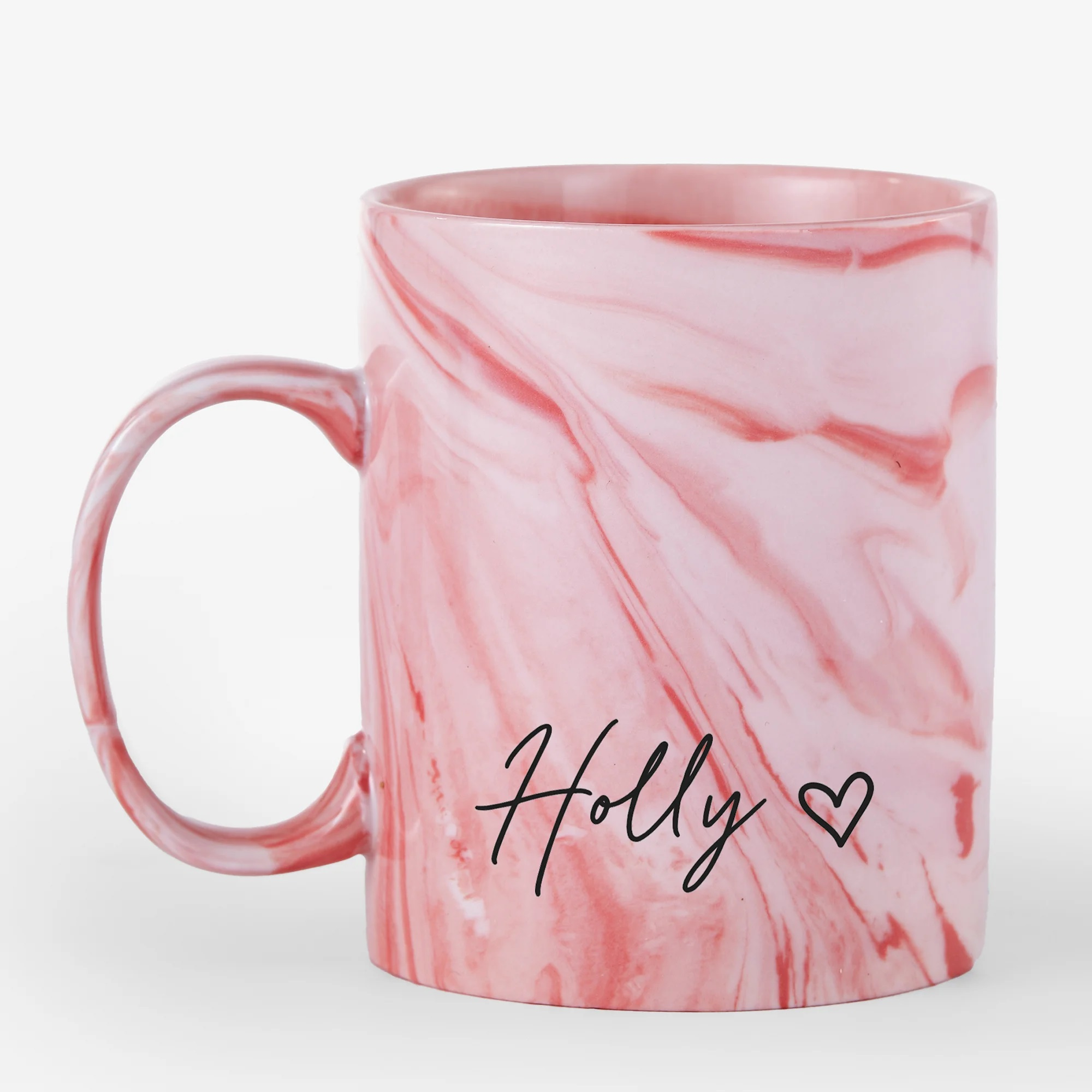 Heart Name Personalized Marble Ceramic Mug