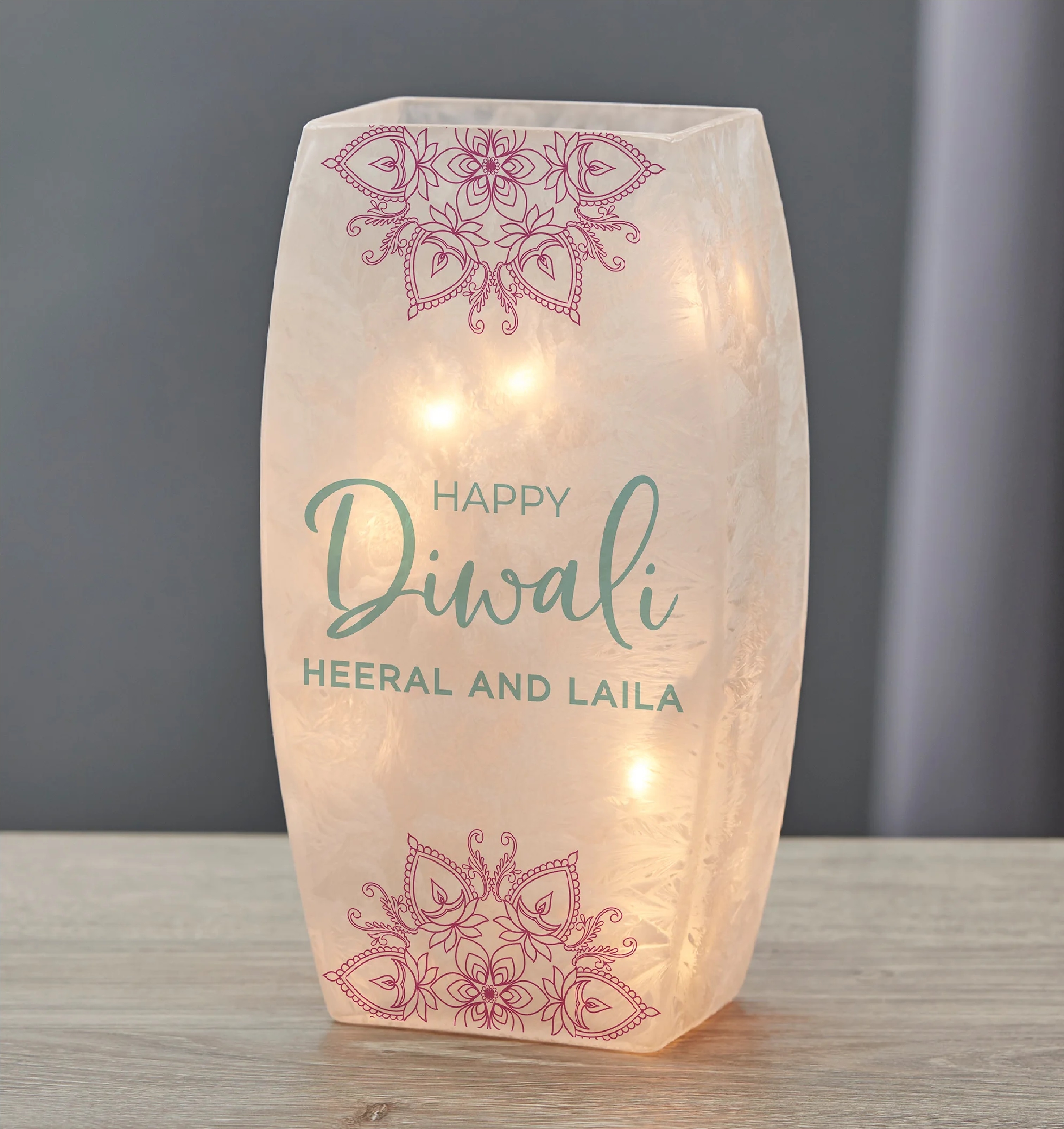 Diwali Personalized Frosted Shelf Decor- Small