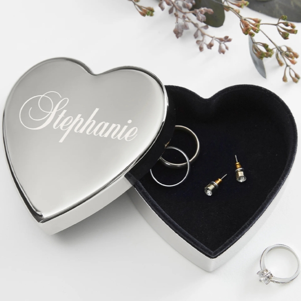 Shining Heart Personalized Jeweled Box
