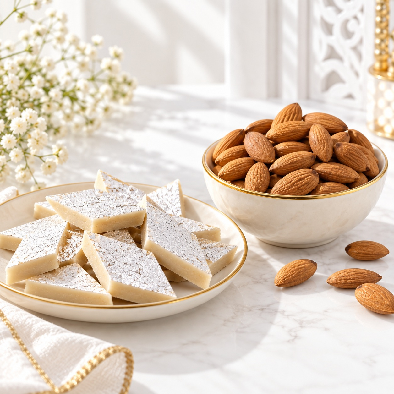 Kaju Katli & Premium Almonds Festive Combo