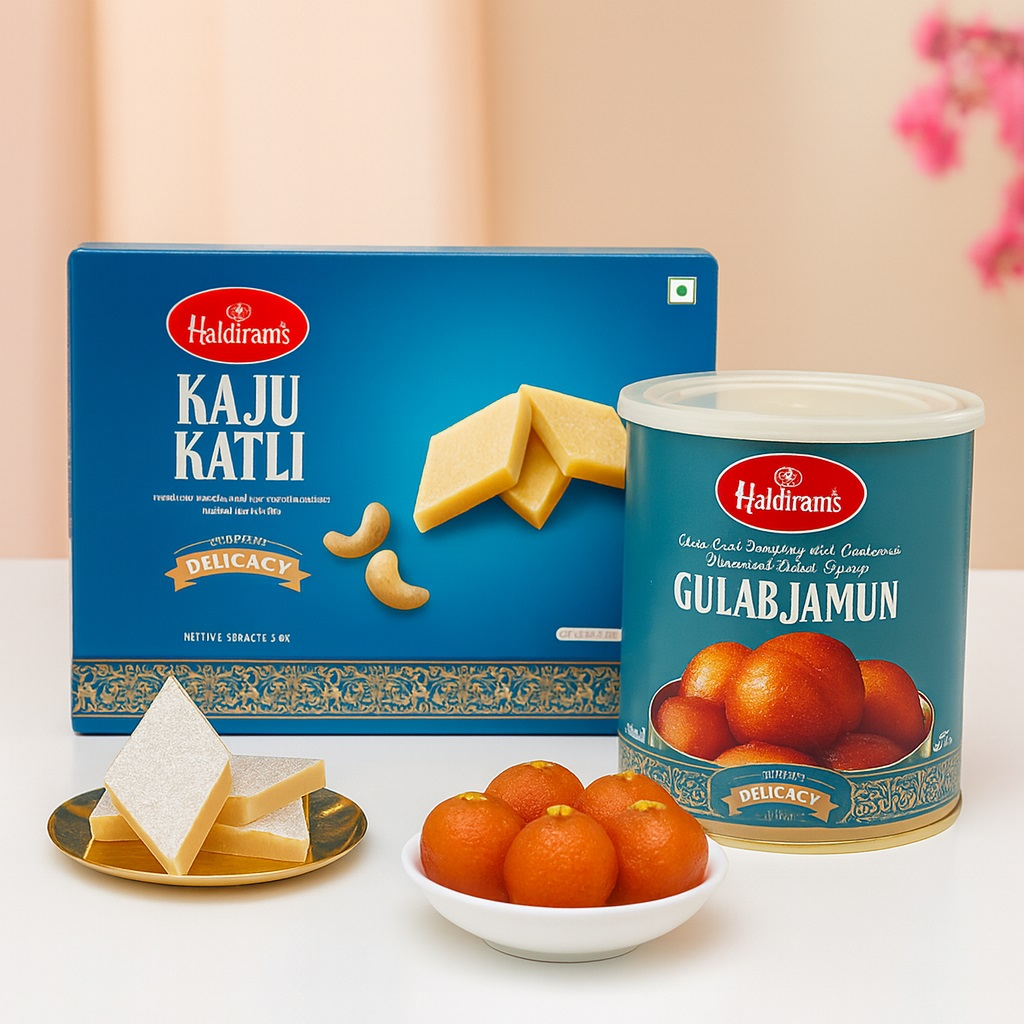 Gulab Jamun and Kaju Burfi