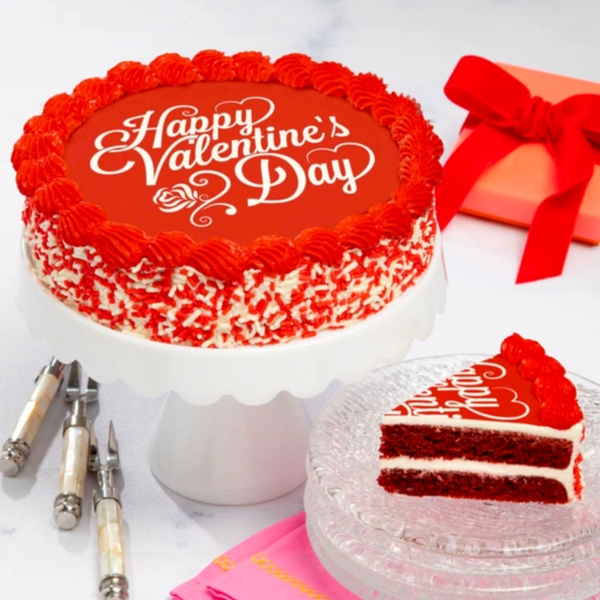 Happy Valentines Day Red Cake