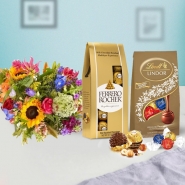 Mixed Flowers with Chocolates
