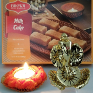 Golden Ganesha With Milk Cake
