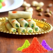 Kaju roll with Holi Colors