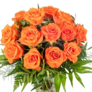 Orange bouquet of roses