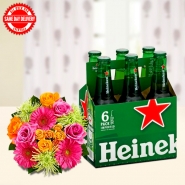 Mixed Flowers and Heineken