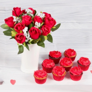 Roses with Chocolate Cupcakes