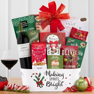 Christmas Red Wine Basket