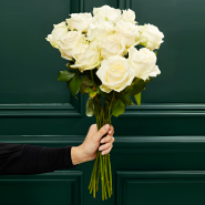 White Avalanche Roses Bouquet