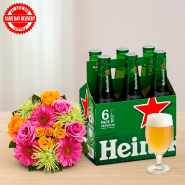 Mixed Flowers and Heineken