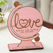 Love Makes The World Go Round Wood Keepsake
