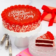 Happy Valentines Day Red Cake