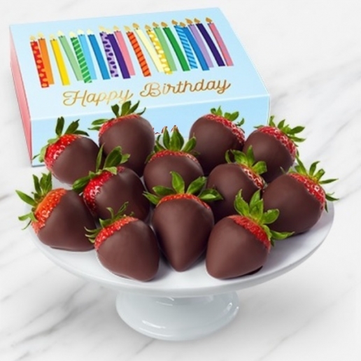 Happy Birthday Chocolate Dipped Strawberries Box