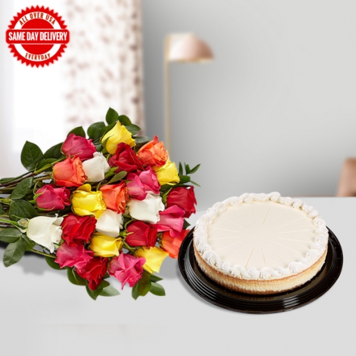 2kg Cheesecake and 24 Roses